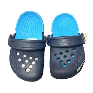 Crocs Infant Size C4 Electro Classic Clog Navy & Blue Shoes NWT